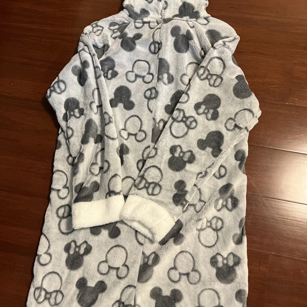 Disney Mickey and Minnie Mouse One Piece Hoodie Pajama Set Women SIZE Large - Picture 4 of 16